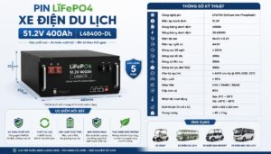 Pin LiFePO4 Xe Điện Du Lịch 51.2V 400Ah L48400-DL