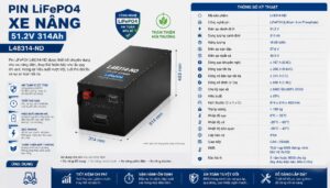 Pin LiFePO4 Xe Nâng 51.2V 314Ah L48314-ND