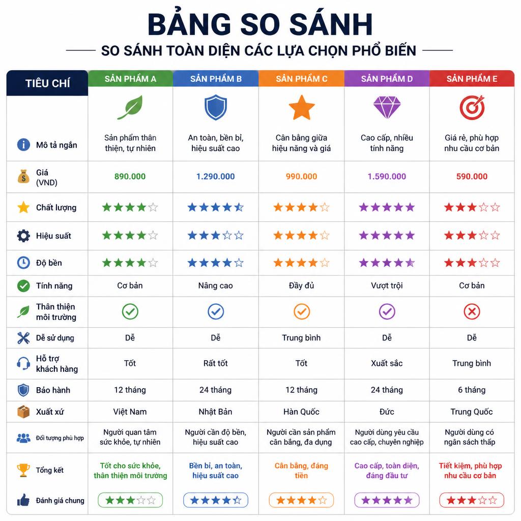 Bảng so sánh đầy đủ dạng infographic, nền trắng, font rõ ràng