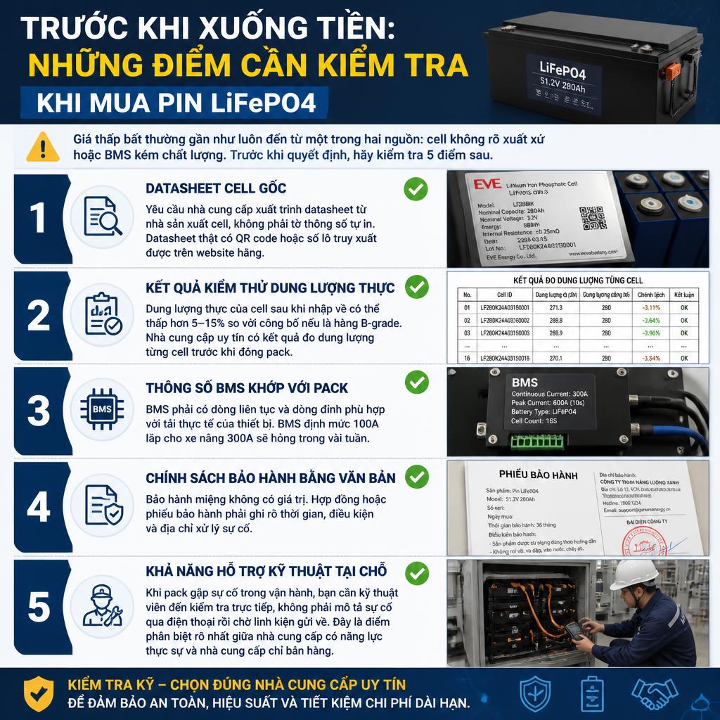 5 điều cần kiểm tra trước khi mua pin LiFePO4 giá rẻ